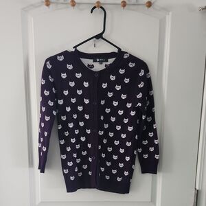 Amazon Purple Cat Print Cardigan